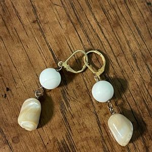Cookie Lee Gold and Cream Earrings